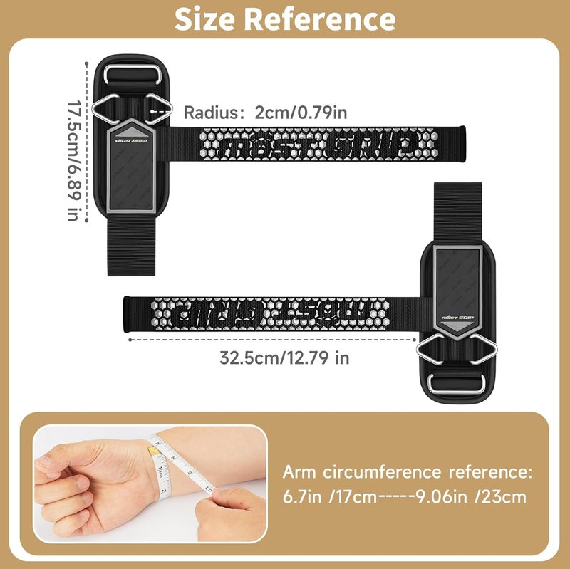 MOST GRIP Drip Glue Non-Slip Wrist Straps for Weightlifting, 2-in-1 Lifting Straps with D Rings for Cable Machine Workout, 10mm Neoprene Padded Wrist Wraps for Weight Lifting Deadlift - Image 2